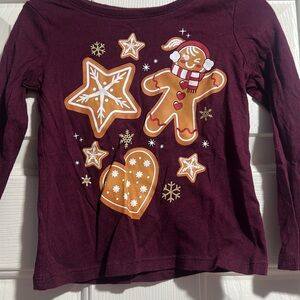 Gingerbread Design Kids Long Sleeve Shirt - Purple